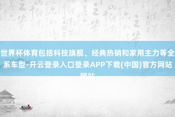 世界杯体育包括科技旗舰、经典热销和家用主力等全系车型-开云登录入口登录APP下载(中国)官方网站